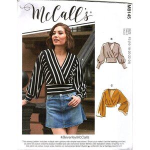 McCall's M8145 Womens 16 to 24 Crossover Tops Uncut Sewing Pattern